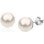 Weiße Nenalina Perlenohrringe aus Silber mit Echte Perle für Damen 