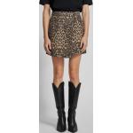 Beige Animal-Print Neo Noir Mini Jeansröcke mit Leopard-Motiv aus Baumwollmischung für Damen Größe XL 