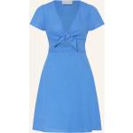 Reduzierte Blaue Neo Noir Mini V-Ausschnitt Minikleider & kurze Kleider mit Reißverschluss aus Baumwolle für Damen Größe M für den für den Winter 
