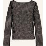 Reduzierte Silberne Langärmelige Neo Noir Netzshirts aus Polyester für Damen Größe S 