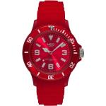 Reduzierte Rote 3 Bar wasserdichte Wasserdichte Quarz Kunststoffarmbanduhren mit Analog-Zifferblatt mit Datumsanzeige mit Kunststoff-Uhrenglas mit Silikonarmband für Damen zum Tauchen 