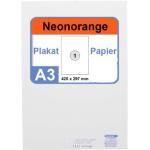 Neonpapier 100x DIN A3 Kopierpapier Neonorange - in Neon Farbe Fluo Orange