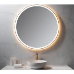 Silberne Runde Lichtspiegel & Leuchtspiegel 100 cm 