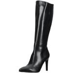 Reduzierte Schwarze Nero Giardini Spitze Pfennigabsatz High-Heel Stiefel mit Reißverschluss in Normalweite aus Nappaleder für Damen 