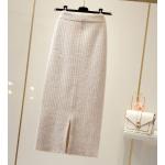 Khakifarbene Maxi Maxiröcke aus Wolle Handwäsche für Damen Einheitsgröße Große Größen für den für den Herbst 