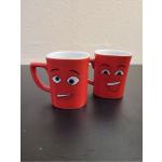 Rote Nescafé Kaffeebecher aus Porzellan 