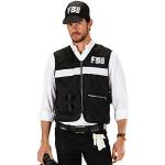 NET TOYS Angesagtes FBI-Kostüm für Herren - Schwarz XL (54) - Aufregendes Männer-Outfit Agenten Polizei-Kostüm mit Weste & Mütze - Perfekt geeignet für Fasching & Karneval
