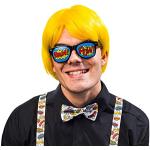 NET TOYS Auffälliges Accessoire-Set Pop Art mit Brille, Fliege & Hosenträger | Einheitsgröße | Knalliges Unisex-Kostüm-Zubehör Comic Strip | Bestens geeignet für Mottoparty & Fastnacht