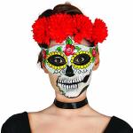 Bunte Blumenmuster NET TOYS Skelett-Masken & Totenkopf-Masken für Damen Einheitsgröße 
