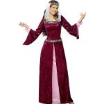 Burgundfarbene NET TOYS Robin Hood Robin Burgfräulein-Kostüme für Damen Größe S 