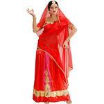 Hübsche junge Frau tanzt in Bollywood-Kostüm