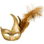 Goldene NET TOYS Venezianische Masken für Damen Einheitsgröße 