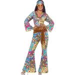 NET TOYS Hippie Kostüm Damen 70er Jahre Outfit S 36/38 Hippiekostüm Flower Power Damenkostüm Mottoparty Verkleidung Blumen Faschingskostüm