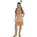 Beige NET TOYS Pocahontas Indianerkostüme für Damen Größe M 
