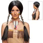 Schwarze NET TOYS Pocahontas Indianer-Perücken für Damen Einheitsgröße 