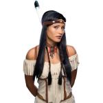 Schwarze NET TOYS Indianer-Perücken für Damen Einheitsgröße 