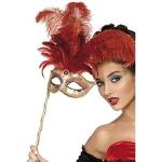 Rote NET TOYS Venezianische Masken für Damen Einheitsgröße 
