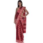 Rote Saris aus Baumwolle für Damen 