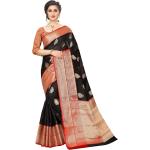 Schwarze Saris aus Viskose für Damen 