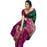 Dunkelgrüne Saris für Damen 