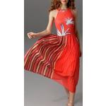 Korallenrote ANISTON Maxi Plisseekleider aus Jersey für Damen für den für den Sommer 