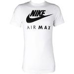 Weiße Kurzärmelige Nike Air Max Rundhals-Ausschnitt T-Shirts aus Baumwolle für Herren Größe S 