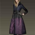 Violette Maxi Stehkragen Daunenjacken mit Kapuze aus Wolle Handwäsche für Damen Größe 4 XL für den für den Winter 