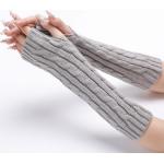 Braune Unifarbene Fingerlose Handschuhe & Halbfinger-Handschuhe aus Acryl für Damen für den für den Herbst 