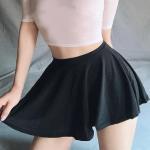 Schwarze Sexy Mini Faltenröcke für Damen Einheitsgröße 