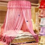 Violette Himmel für Baby- & Kinderbetten mit Insekten-Motiv aus Spitze 