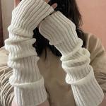 Khakifarbene Unifarbene Gothic Fingerlose Handschuhe & Halbfinger-Handschuhe für Damen für den für den Winter 