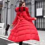 Rote Maxi Kapuzenmäntel aus Baumwolle mit Kapuze für Damen Größe 3 XL Große Größen 