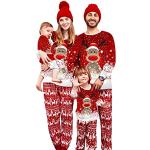 Rote Elegante Herrenhausanzüge & Herrenfreizeitanzüge mit Weihnachts-Motiv aus Baumwolle Größe XXL Weihnachten 