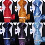 Silberne Business Krawatten-Sets aus Seide für Herren für Partys 