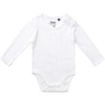 Weiße Langärmelige Neutral Fashion Bio Kinderlangarmbodys für Babys Größe 74 