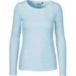 Hellblaue Langärmelige Neutral Fashion Bio Damenlongsleeves & Damenlangarmshirts Größe S 