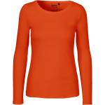 Orange Langärmelige Neutral Fashion Bio T-Shirts für Damen Größe XL 