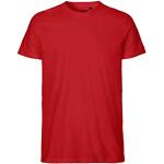 -Neutral- T-Shirt, 100% Bio-Baumwolle. Fairtrade, Oeko-Tex und Ecolabel Zertifiziert, Textilfarbe: rot, Gr.: M