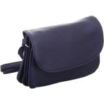 Marineblaue Kleine Handtaschen mit Reißverschluss aus Kunstleder 