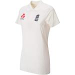 New Balance DAMEN Ecb Replikat England Cricket Polohemd Trikot Weiß Test M L