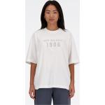 Weiße Oversize New Balance T-Shirts aus Jersey für Damen Größe L 