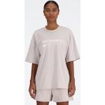Graue Oversize New Balance T-Shirts aus Jersey für Damen Größe S 