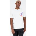 Reduzierte Weiße Kurzärmelige New Balance Essentials T-Shirts aus Jersey für Herren Größe S 