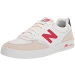 New Balance Men's 300 V3 Court Sneaker, White/Red, 8.5