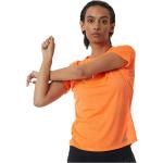 Reduzierte Orange Kurzärmelige New Balance Impact T-Shirts aus Polyester für Damen Größe XS 