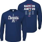 Marineblaue Langärmelige NFL T-Shirts aus Baumwolle für Herren Größe XL 