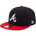 New Era Atlanta Braves Cap 59Fifty Basecap Baseball Fitted Kappe MLB Navy - 7 1/4-58cm (L)
