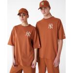 Braune Oversize New Era New York Yankees T-Shirts aus Jersey für Herren Größe L 