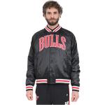 Reduzierte Schwarze Streetwear New Era Bulls NBA Bomberjacken aus Satin für Herren Größe XS für den für den Sommer 