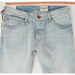 Blaue WRANGLER Larston Slim Fit Jeans aus Baumwolle für Herren Weite 31, Länge 30 